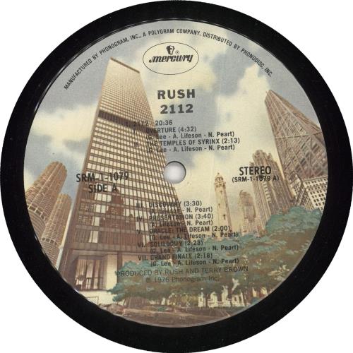 Rush ‎– 2112 Vinyl, LP 1979 Mercury ‎– SRM-1-1079 Geddy Lee